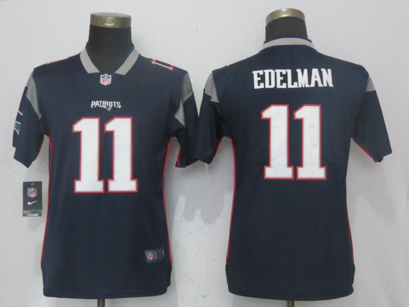 Women New England Patriots #11 Edelman Navy Blue Vapor Untouchable Playe Nike NFL Jerseys->new york jets->NFL Jersey
